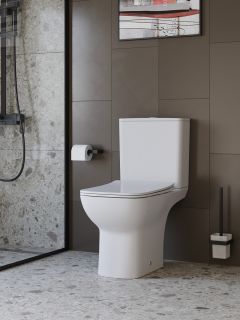 Унитаз-компакт BelBagno со смывом "Торнадо", с сиденьем дюропласт soft close, P-trap, BB2803CP/T-TOR/SC белый