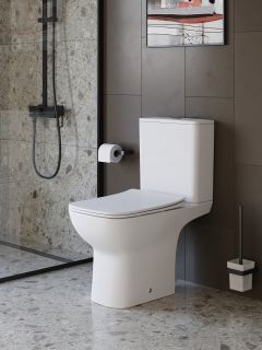 Унитаз-компакт BelBagno со смывом "Торнадо", с сиденьем дюропласт soft close, P-trap, BB2803CP/T-TOR/SC белый