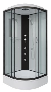 Душевая кабина Niagara NG-6701-14G с гидромассажем 90x90см чёрный/прозрачное