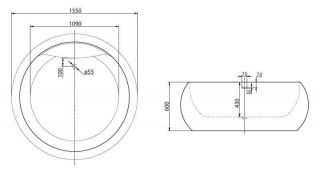 Акриловая ванна BelBagno BB30-1550 Акриловая ванна BelBagno BB30-1550