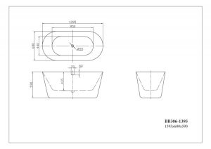 Акриловая ванна BelBagno отдельностоящая, белая 139x68 BB306-1395