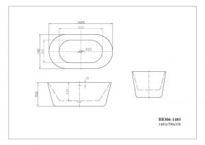 Акриловая ванна BelBagno BB306-1485