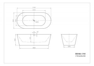Акриловая ванна BelBagno отдельностоящая, белая 178x84 BB306-1785