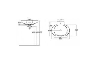 Раковина керамическая BelBagno накладная BB3060KL 600x480x125 белый