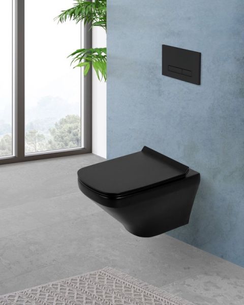 Подвесной унитаз BelBagno Sela чёрный матовый BB3201CHR-MB