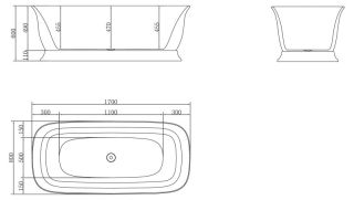 Акриловая ванна BelBagno отдельностоящая, белая BB400-1700-800 Акриловая ванна BelBagno отдельностоящая, белая BB400-1700-800