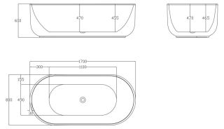Акриловая ванна BelBagno отдельностоящая, белая BB401-1700-800 Акриловая ванна BelBagno отдельностоящая, белая BB401-1700-800