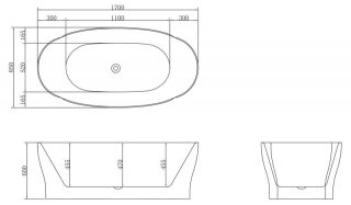 Акриловая ванна BelBagno отдельностоящая, белая BB403-1700-850 Акриловая ванна BelBagno отдельностоящая, белая BB403-1700-850