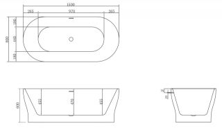 Акриловая ванна BelBagno отдельностоящая, белая BB405-1500-800 Акриловая ванна BelBagno отдельностоящая, белая BB405-1500-800