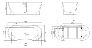 Акриловая ванна BelBagno отдельностоящая, белая BB406-1650-730