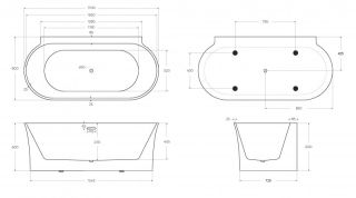 Акриловая ванна BelBagno BB409-1700-800 170x80 см белый