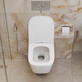 Унитаз подвесной безободковый с сиденьем и смывом TORNADO BelBagno ARDENTE-R BB520CH-TOR/SC Унитаз подвесной безободковый с сиденьем и смывом TORNADO BelBagno ARDENTE-R BB520CH-TOR/SC