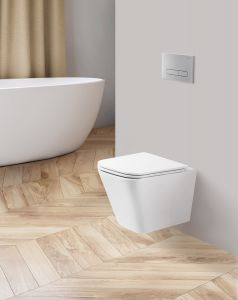 Унитаз подвесной безободковый с сиденьем BelBagno ARDENTE-R BB520CHR/SC