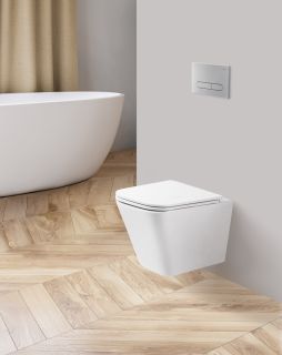 Унитаз подвесной безободковый с сиденьем BelBagno ARDENTE-R BB520CHR/SC Унитаз подвесной безободковый с сиденьем BelBagno ARDENTE-R BB520CHR/SC