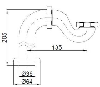 Слив-перелив для ванны, бронза BelBagno BB567-OVF-BRN Слив-перелив для ванны, бронза BelBagno BB567-OVF-BRN