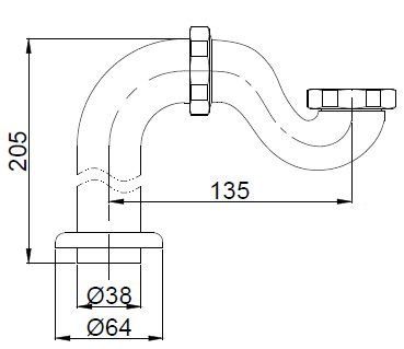 Слив-перелив для ванны, бронза BelBagno BB567-OVF-BRN Слив-перелив для ванны, бронза BelBagno BB567-OVF-BRN