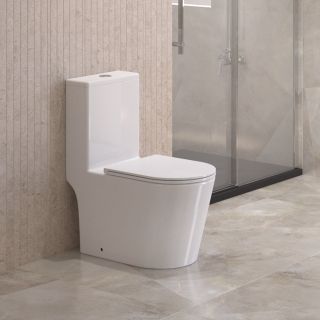 Унитаз-моноблок BelBagno со смывом "Торнадо", с сиденьем дюропласт soft close, P-trap, BB673CP-MN-TOR/SC белый