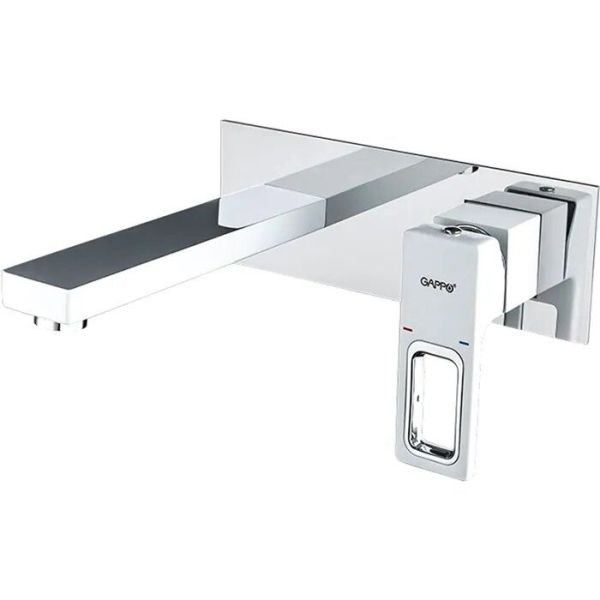Встраиваемый смеситель для раковины Gappo G1017-12 белый/хром