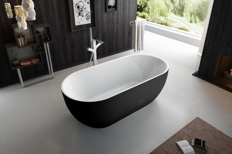 Акриловая ванна BelBagno 150x80см чёрный матовый BB70-1500-800-W/NM