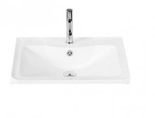 Раковина BelBagno из литьевого мрамора, 700х455х145, BB700/455-LV-MR-ALR белый