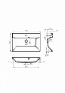 Раковина BelBagno из искусственного мрамора 70см BB700/450-LV-MR-AST