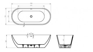 Акриловая ванна BelBagno Uno BB701-1750-750-K 175x75 см белый