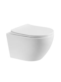 Унитаз подвесной BelBagno безободковый со смывом "Торнадо", с функцией биде, без смесителя, с сиденьем дюропласт soft close BB7026CH-TOR-BFS/SC