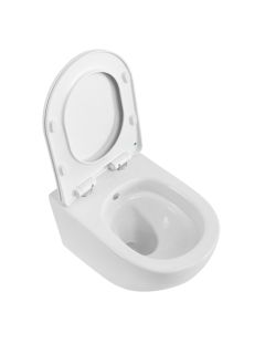 Унитаз подвесной BelBagno безободковый со смывом "Торнадо", с функцией биде, без смесителя, с сиденьем дюропласт soft close BB7026CH-TOR-BFS/SC