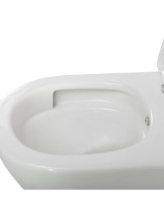 Унитаз подвесной BelBagno безободковый со смывом "Торнадо", с функцией биде и смесителем, с сиденьем дюропласт soft close BB7026CH-TOR-BS/SC