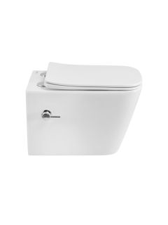 Унитаз подвесной BelBagno безободковый со смывом "Торнадо", с функцией биде и смесителем, с сиденьем дюропласт soft close BB7106CH-TOR-BS/SC