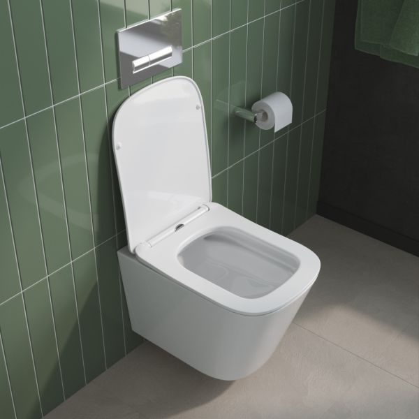 Унитаз подвесной безободковый с сиденьем BelBagno DUE 2.0 BB7107CHR/SC Унитаз подвесной безободковый с сиденьем BelBagno DUE 2.0 BB7107CHR/SC