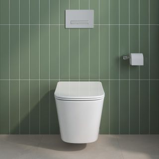 Унитаз подвесной безободковый с сиденьем BelBagno DUE 2.0 BB7107CHR/SC Унитаз подвесной безободковый с сиденьем BelBagno DUE 2.0 BB7107CHR/SC