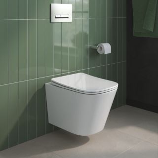 Унитаз подвесной безободковый с сиденьем BelBagno DUE 2.0 BB7107CHR/SC Унитаз подвесной безободковый с сиденьем BelBagno DUE 2.0 BB7107CHR/SC