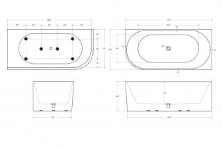 Акриловая ванна BelBagno BB714-1700-800-R 170x80 см белый