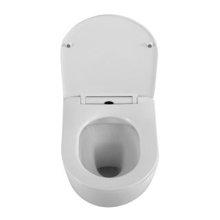 Унитаз подвесной BelBagno безободковый с сиденьем дюропласт soft close BB7306CHR/SC белый