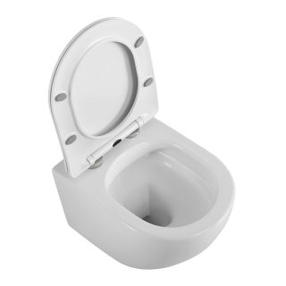 Унитаз подвесной BelBagno безободковый с сиденьем дюропласт soft close BB7306CHR/SC белый