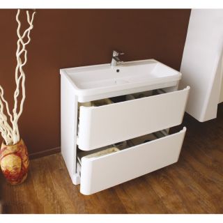 База под раковину BelBagno напольная с двумя ящиками, с доводчиками BB800FHC Tortora Lucido, 80x42x85 серо-коричневый глянцевый