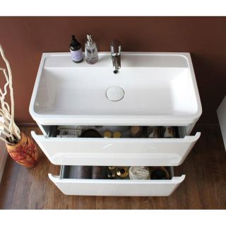 База под раковину BelBagno напольная с двумя ящиками, с доводчиками BB800FHC Tortora Lucido, 80x42x85 серо-коричневый глянцевый