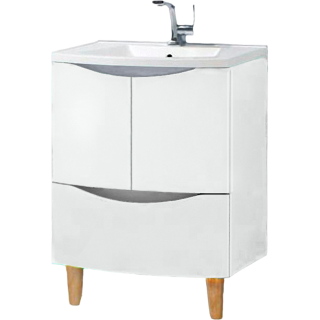 База под раковину BelBagno напольная, с двумя распашными дверцами и одним выдвижным ящиком BB800SHVC/BL Bianco Lucido, 800x480x850 белый глянцевый