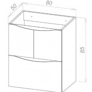 База под раковину BelBagno напольная, с двумя распашными дверцами и одним выдвижным ящиком BB800SHVC/MO Menta Opaco, 800x480x850 зеленый матовый