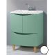 База под раковину BelBagno напольная, с двумя распашными дверцами и одним выдвижным ящиком BB800SHVC/MO Menta Opaco, 800x480x850 зеленый матовый