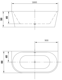 Акриловая ванна Art&Max 180x80см белый AM-206-1800-800
