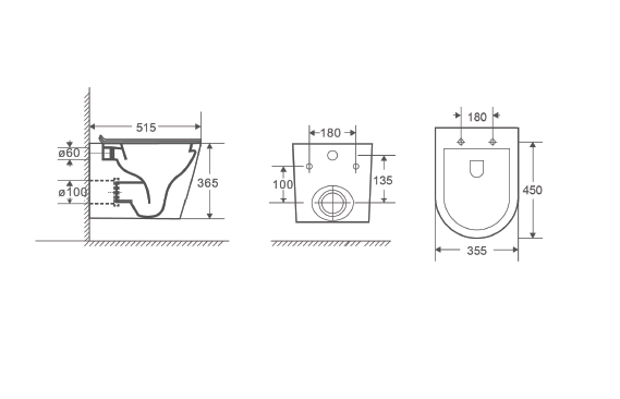 Комплект D&K Унитаз подвесной безободковый DT1026016, Инсталляция DI8050127, Клавиша смыва DB1529016, белый (DS1021616)
