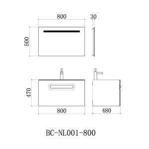 Зеркало  Orans 00180WMFЗ  100 см