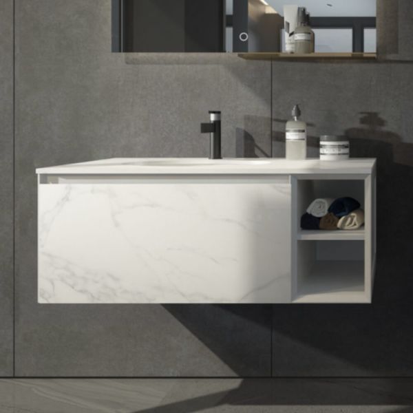 Тумба с раковиной Orans Rock&Wood  8101100W  100 см