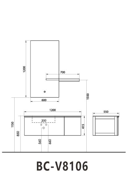Зеркало  Orans 8106MR   60 см