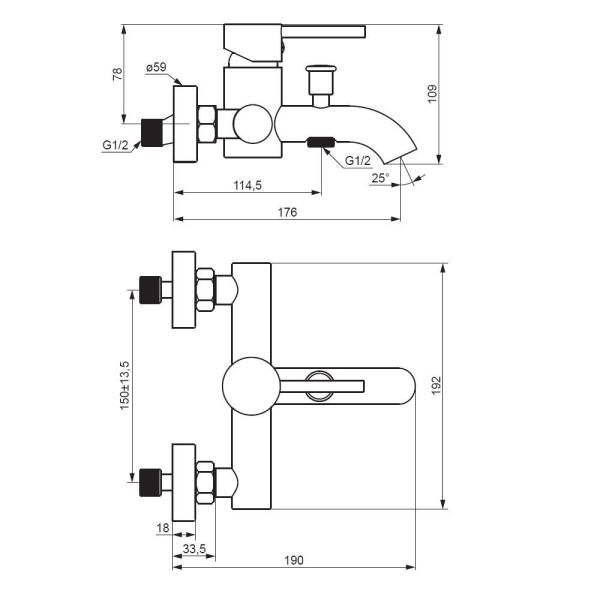 Смеситель для ванны и душа Damixa Scandinavian Pure 361000600 золото Смеситель для ванны и душа Damixa Scandinavian Pure 361000600 золото