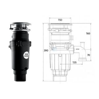 Измельчитель пищевых отходов Bone Crusher ВС 910 AS-Slim Line