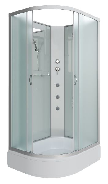 Душевая кабина Niagara NG-33974-14RBKG с гидромассажем 90x70см серебро/матовое