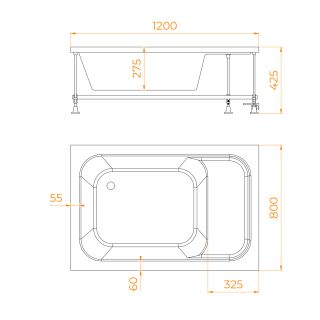 Душевой поддон прямоугольный RGW BC/L 16180682-91 с сиденьем 80x120см белый Душевой поддон прямоугольный RGW BC/L 16180682-91 с сиденьем 80x120см белый